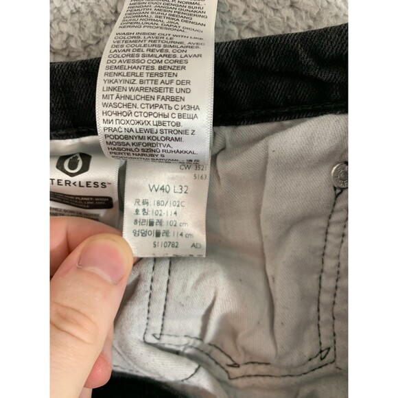 Levis 559 Black Label Black Jeans 40x32 Levi Strauss Men's Jeans Pockets - Picture 6 of 10